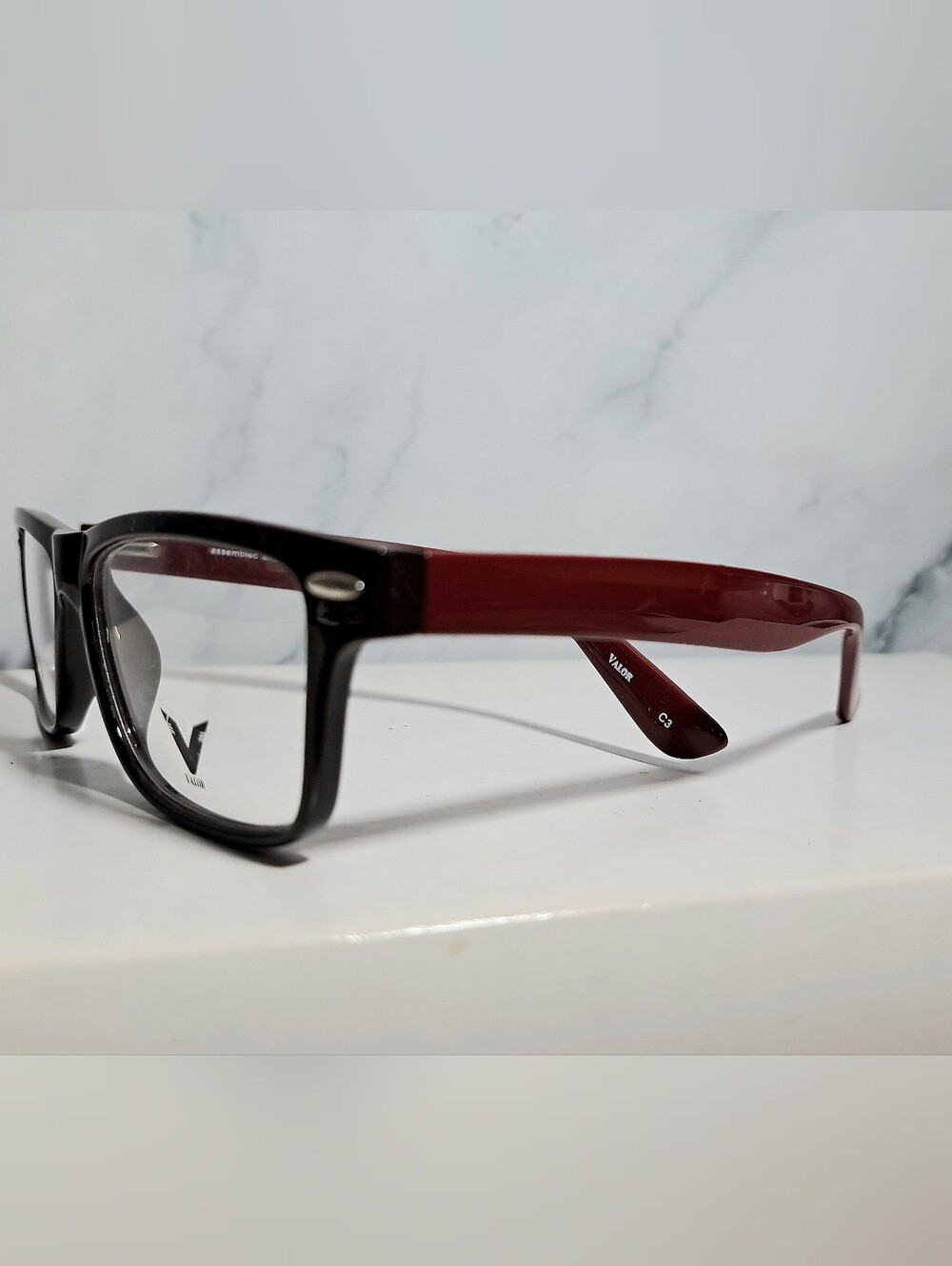 Chunky Red Sleek Eyeglass Frame Women's Rx'able Glasses Burgundy Red 50-14-138.